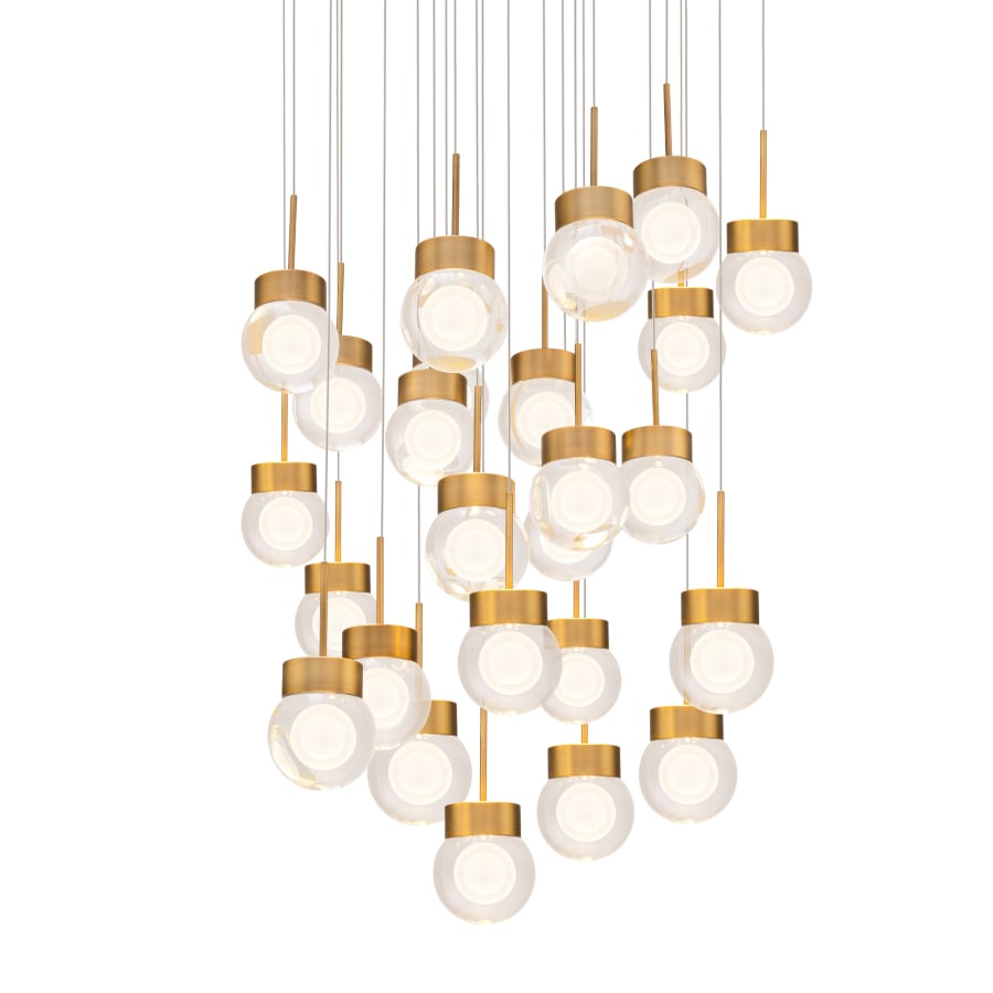 Double Bubble 25 Light 28" Wide LED Suspension Multi Light Pendant