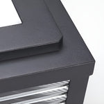 [Black Fraiday Clearance]Square Ribbed Glass OUtdoor Pier Mount Post Light
