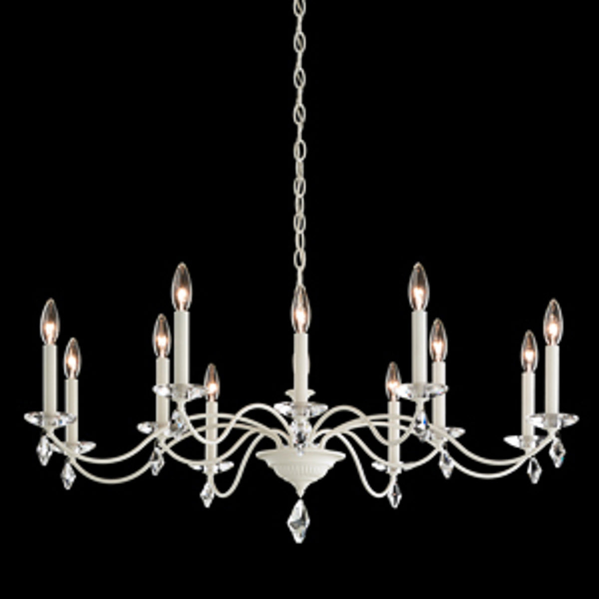 Modique Chandelier, 12-Light, White, Clear Heritage Crystal, 39.5"W (MD1012N-06H 1J00EC)