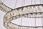 Monroe 40 1/2"W Black and Crystal Triple Ring LED Chandelier