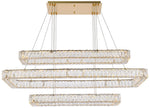 Monroe 50" Led Triple Rectangle Pendant In Gold