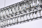 Monroe 50" Wide Black Crystal 3-Tier LED Pendant Light