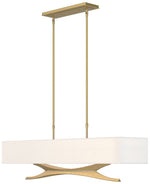 Moreau 42"W Modern Brass Standard Pendant w/ Anna Shade