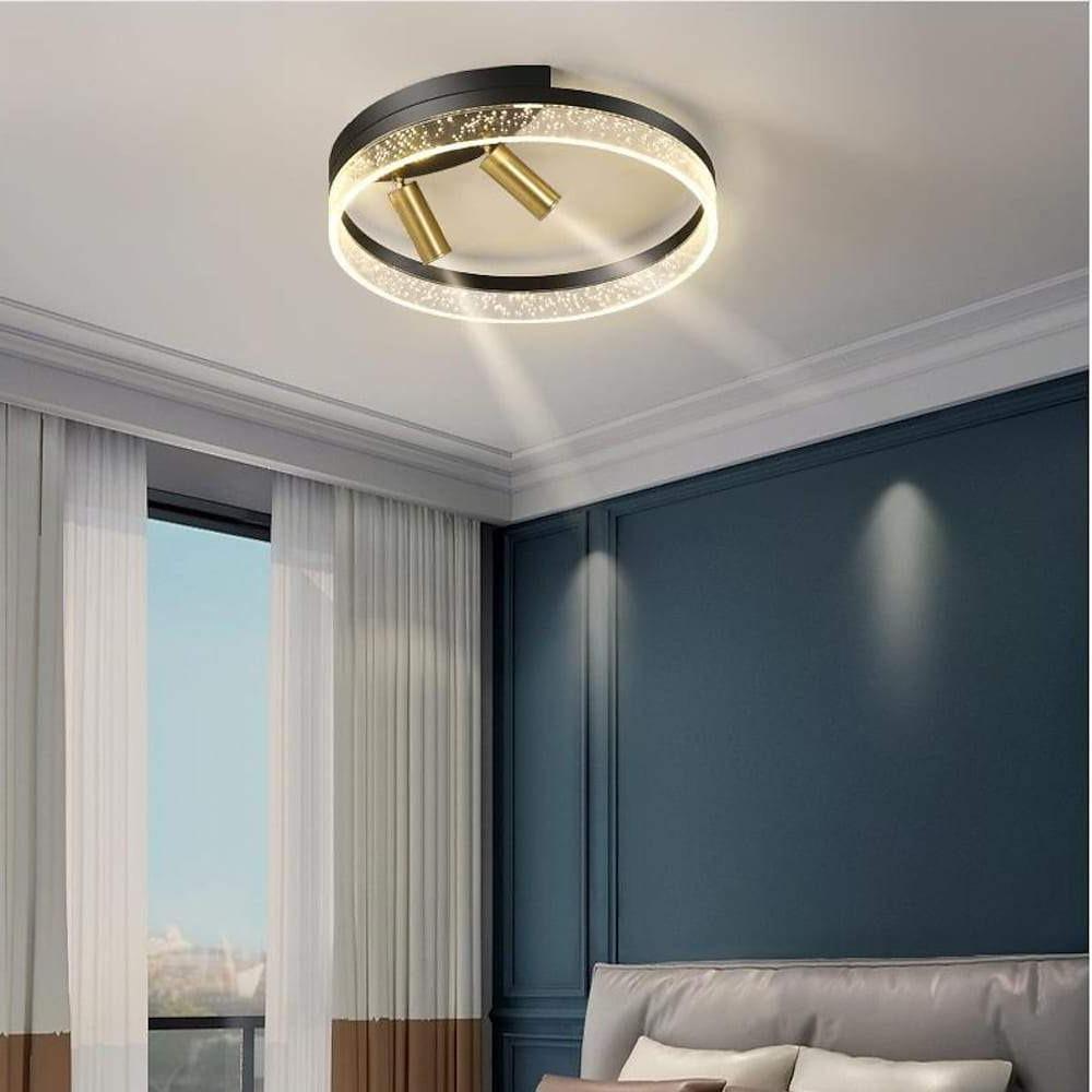 Modern Black Flush Mount Light LED Ceiling Light Circle Spotlights