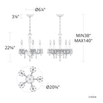 Napoli 22.6"H x 20.4"W 5-Lt Crystal Chandelier in Hrlm Bronze
