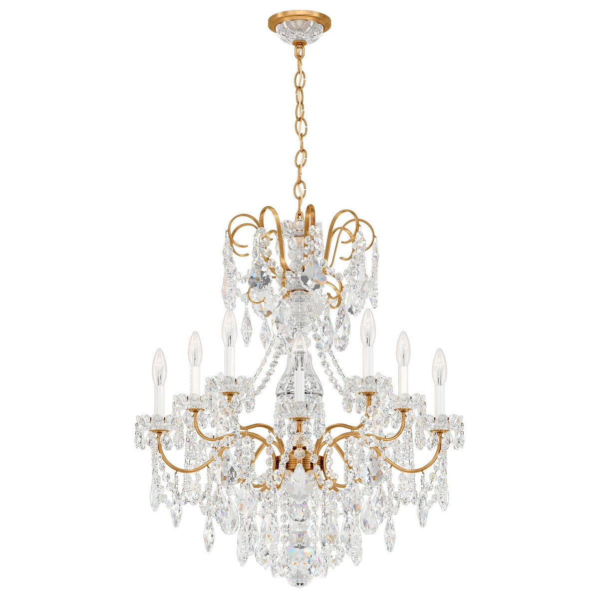 New Orleans 31"H x 28"W 10-Light Crystal Chandelier in Heirloom G