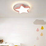 Nordic Creative Five-pointed Star Design Three Color Dimming LED Ceiling Lamp