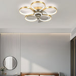 Nordic Flower Ceiling Fan Light LED Flush Mount Ceiling Fan Lamp
