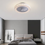 Nordic Hollow Minimalist Three-color Dimming Integrated Bladeless Ceiling Fan Lamp