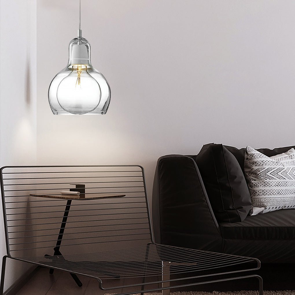 Nordic Post-modern Minimalist Glass Chandelier for Bedside Entryway Bar