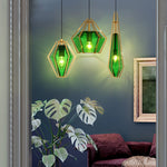 Nordic Postmodern Personality Art Glass Pendant Light for Bedside Bar
