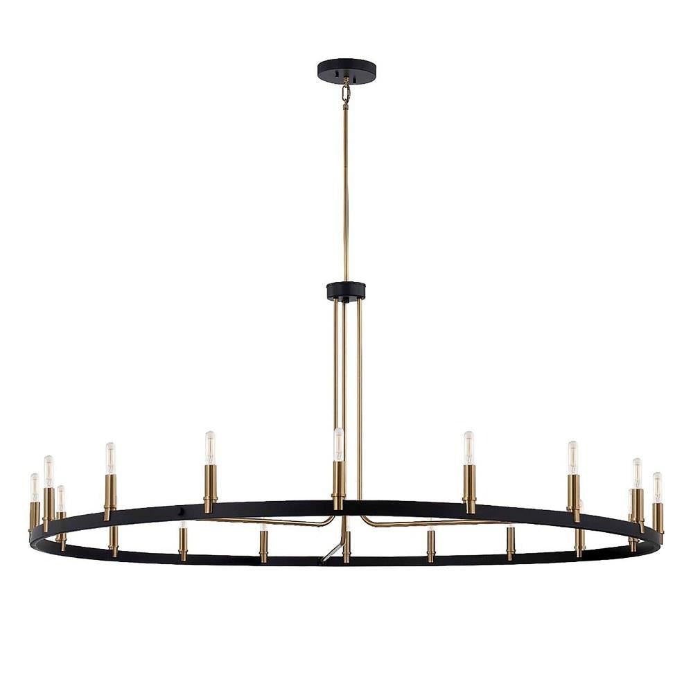 Justice Design - NSH-8046-MBBR - Clayton - 18 Light Chandelier In Minimalist Style-18.5 Inches Tall and 60 Inches Wide