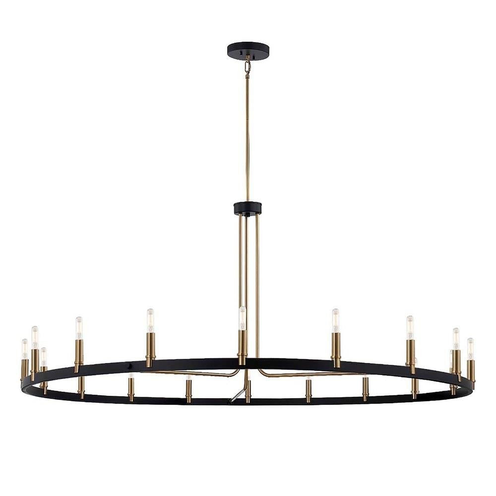 Justice Design - NSH-8046-MBBR - Clayton - 18 Light Chandelier In Minimalist Style-18.5 Inches Tall and 60 Inches Wide
