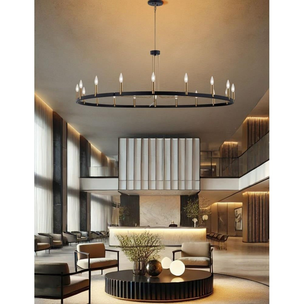 Justice Design - NSH-8046-MBBR - Clayton - 18 Light Chandelier In Minimalist Style-18.5 Inches Tall and 60 Inches Wide