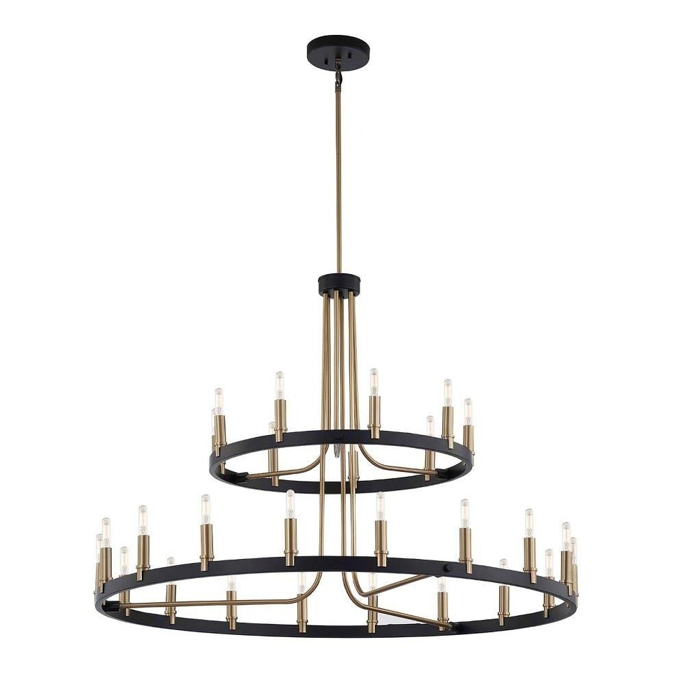 Justice Design - NSH-8048-MBBR - Clayton - 27 Light 2-Tier Chandelier In Minimalist Style-31 Inches Tall and 42 Inches Wide