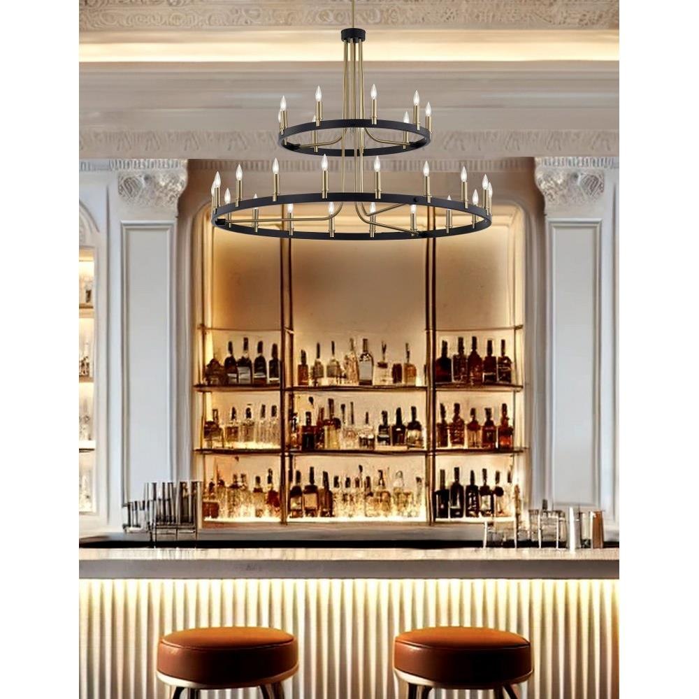 Justice Design - NSH-8048-MBBR - Clayton - 27 Light 2-Tier Chandelier In Minimalist Style-31 Inches Tall and 42 Inches Wide