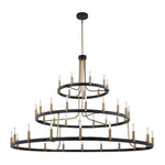 Justice Design - NSH-8049-MBBR - Clayton - 45 Light 3-Tier Chandelier In Minimalist Style-43.25 Inches Tall and 60 Inches Wide