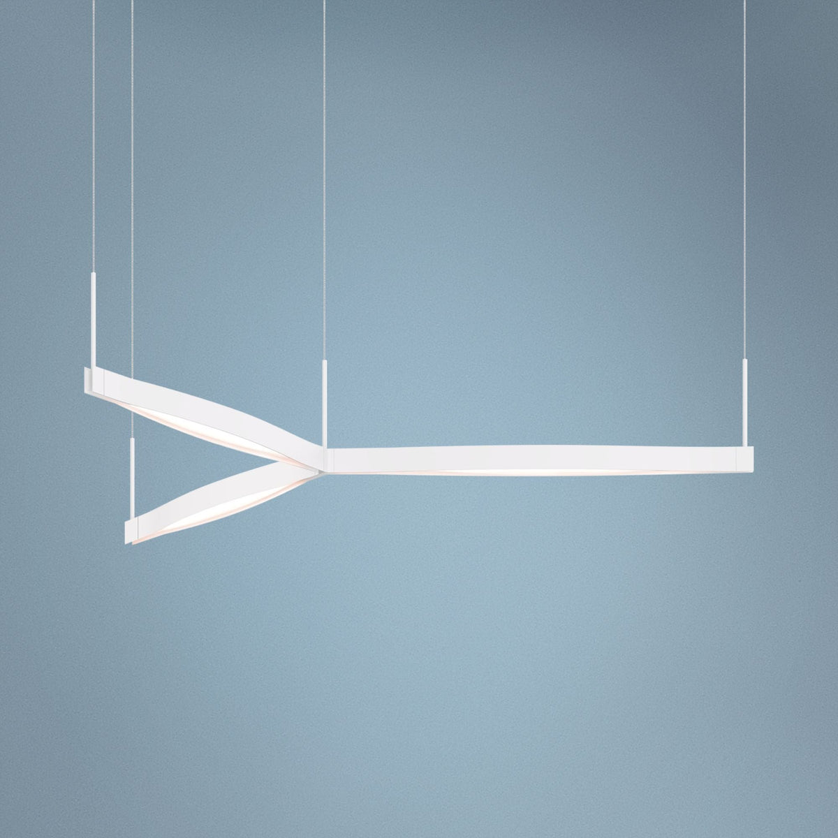 Olaï¿½?55" Wide Satin White LED Kitchen Island Light Pendant