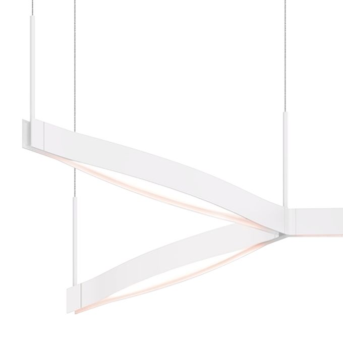Olaï¿½?55" Wide Satin White LED Kitchen Island Light Pendant