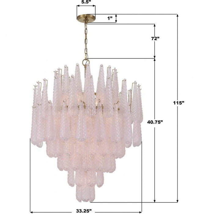 Crystorama Lighting - OLL-6008-AG-BH - Ollie - 21 Light Chandelier-40.75 Inch Tall and 33.25 Inch Wide