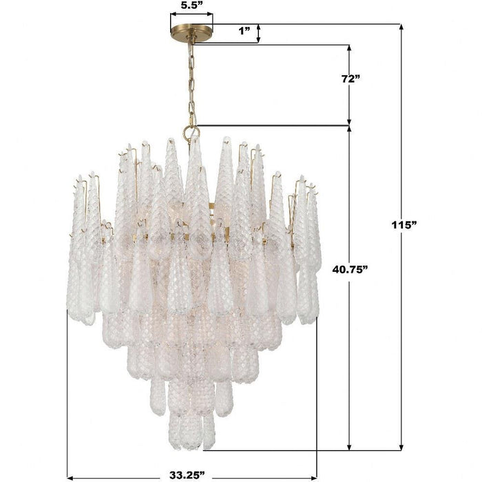 Crystorama Lighting - OLL-6008-AG-BH - Ollie - 21 Light Chandelier-40.75 Inch Tall and 33.25 Inch Wide