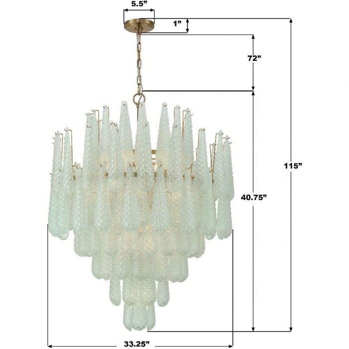 Crystorama Lighting - OLL-6008-AG-BH - Ollie - 21 Light Chandelier-40.75 Inch Tall and 33.25 Inch Wide