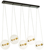 Otto Sphere 57" Wide 5-Globe Black Multi-Light Pendant
