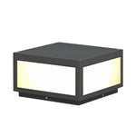 Black Square Cube Outdoor Post LED Pier Mount Light