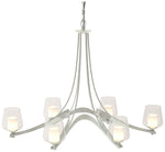 Oval Ribbon 38.5"W 6 ArmChandelier w/ Opal and Clear Glass