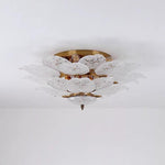 Leaves Flush Mount Ceiling Light Metal Glass Unusual LED Light