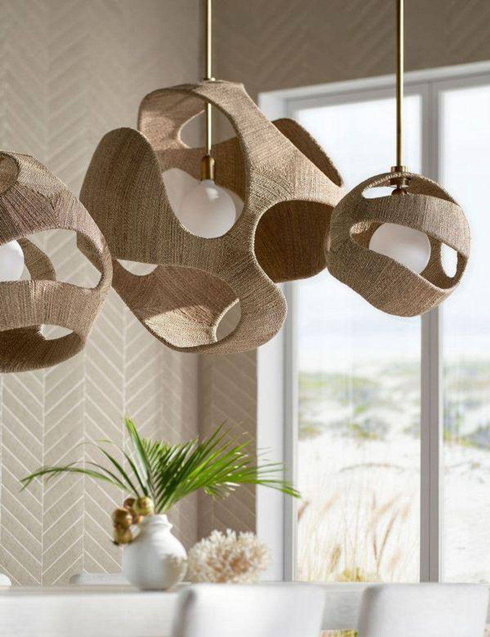 Landon Pendant, 2-Light, LED, Warm Brass, 29"H (7-1622-117-322 ALWKJ)