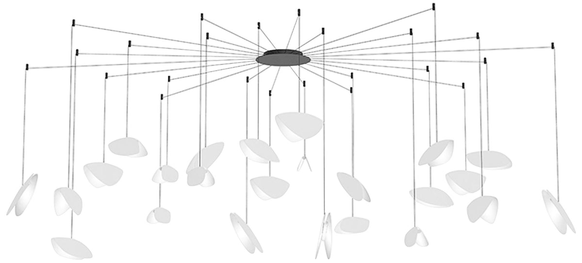 Papillonsï¿½?36"W Satin White 24-Light LED Pendant Light