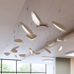 Papillonsï¿½?36"W Satin White 24-Light LED Pendant Light
