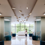 Papillonsï¿½?36"W Satin White 24-Light LED Pendant Light