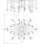 Papillonsï¿½?36"W Satin White 24-Light LED Pendant Light