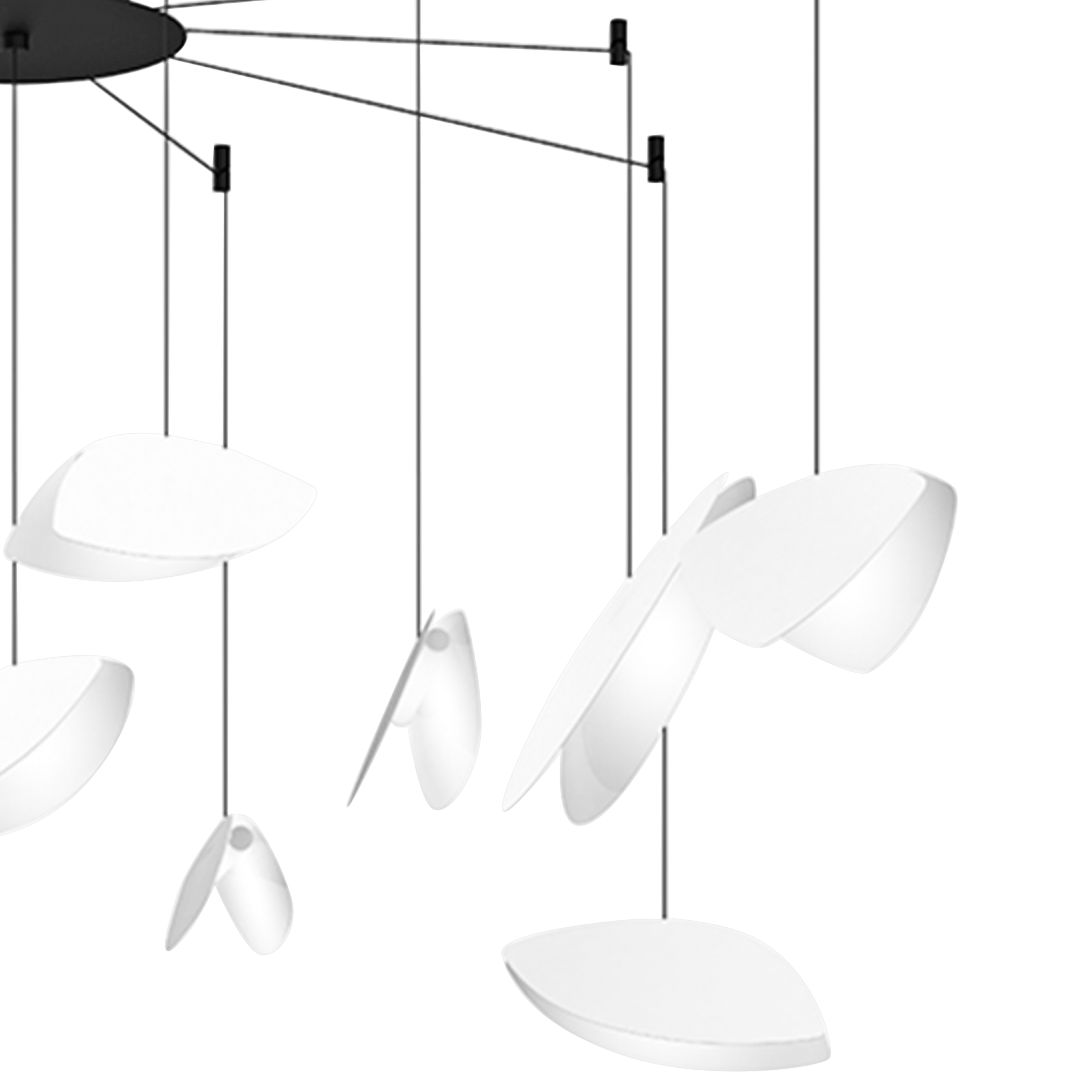 Papillonsï¿½?30"W Satin White 13-Light LED Pendant Light
