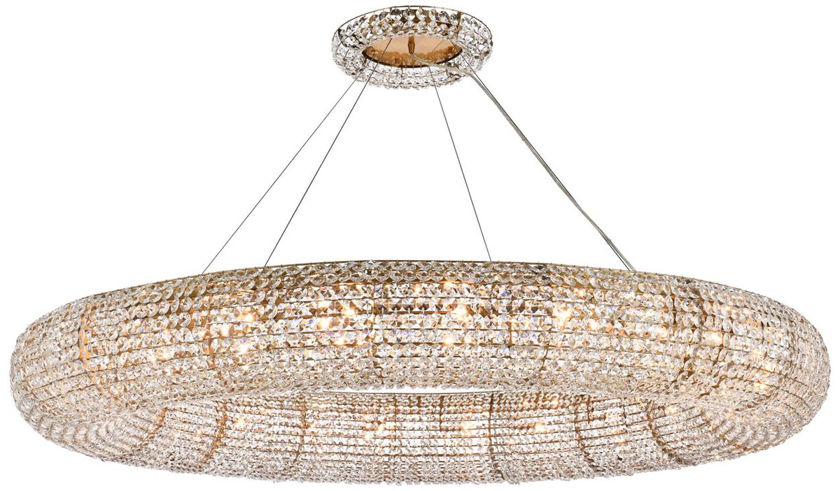 Paris 24 Lt Brass Chandelier Clear