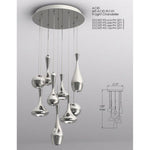 Modern Forms - PD-ACID09R-PN - Acid - 17 Inch 99W 9 LED Round Chandelier