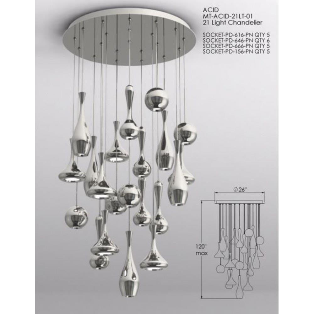 Modern Forms - PD-ACID21R-PN - Acid - 26 Inch 231W 21 LED Round Chandelier