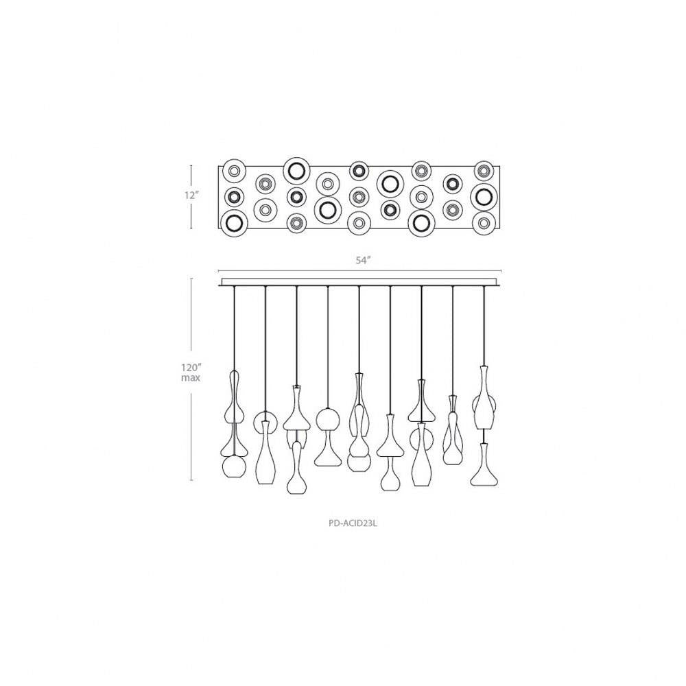 Modern Forms - PD-ACID23L-PN - Acid - 54 Inch 243W 23 LED Linear Chandelier