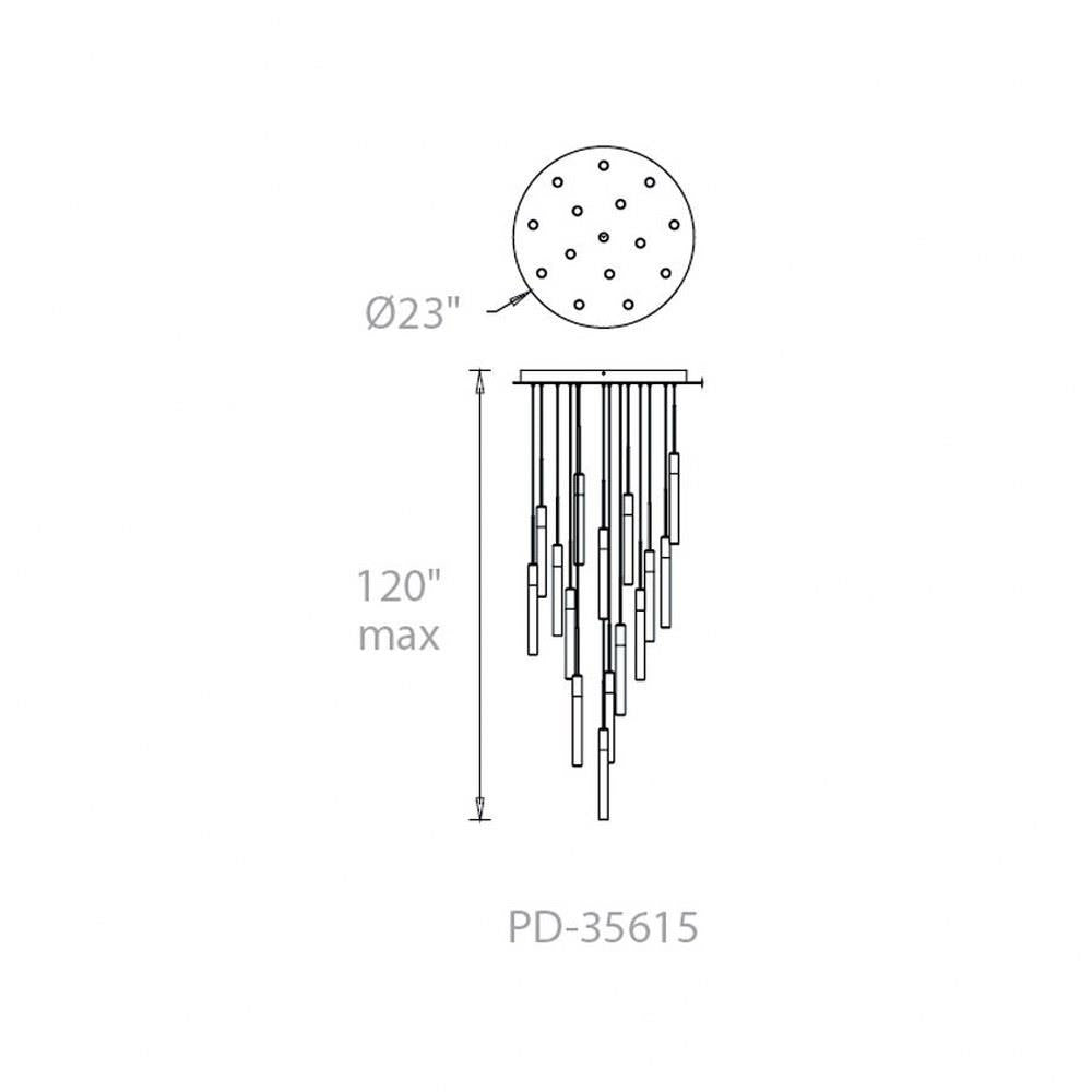 Modern Forms - PD-35615-PN - Magic-86W 15 LED Round Chandelier in Modern Style-23 Inches Wide by 11.8 Inches High
