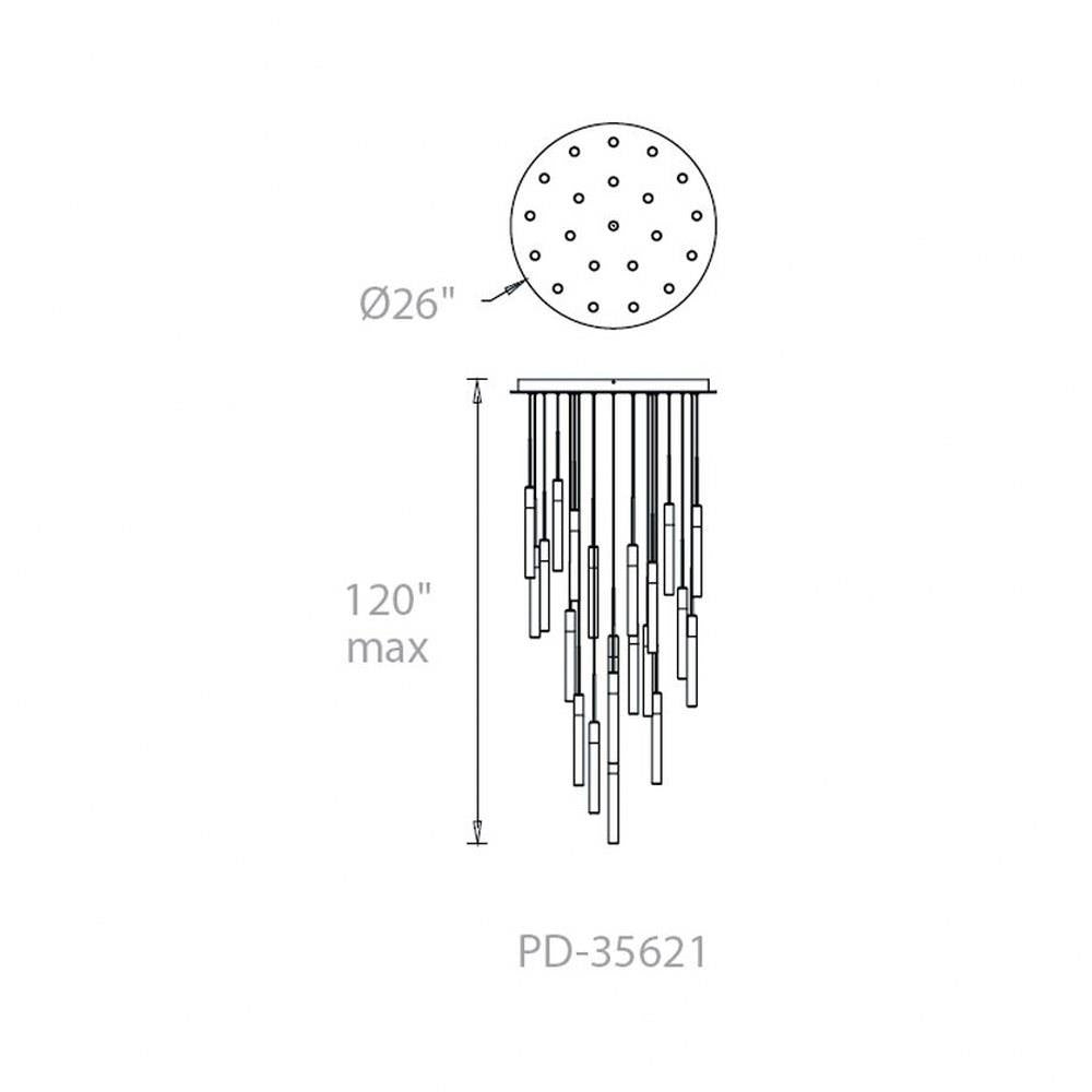 Modern Forms - PD-35621 - Magic-120.5W 21 LED Round Chandelier in Modern Style-26 Inches Wide by 11.8 Inches High