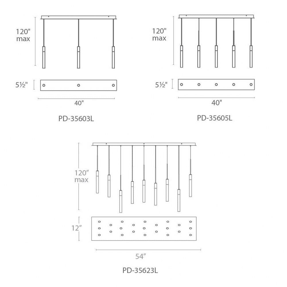 Modern Forms - PD-35623L-PN - Magic-120.5W 23 LED Linear Chandelier in Modern Style-12 Inches Wide by 11.8 Inches High