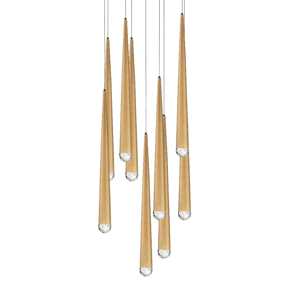 Modern Forms - PD-41709R-AB - Cascade-68W 9 LED Round Chandelier in Modern Style-17 Inches Wide by 37 Inches High