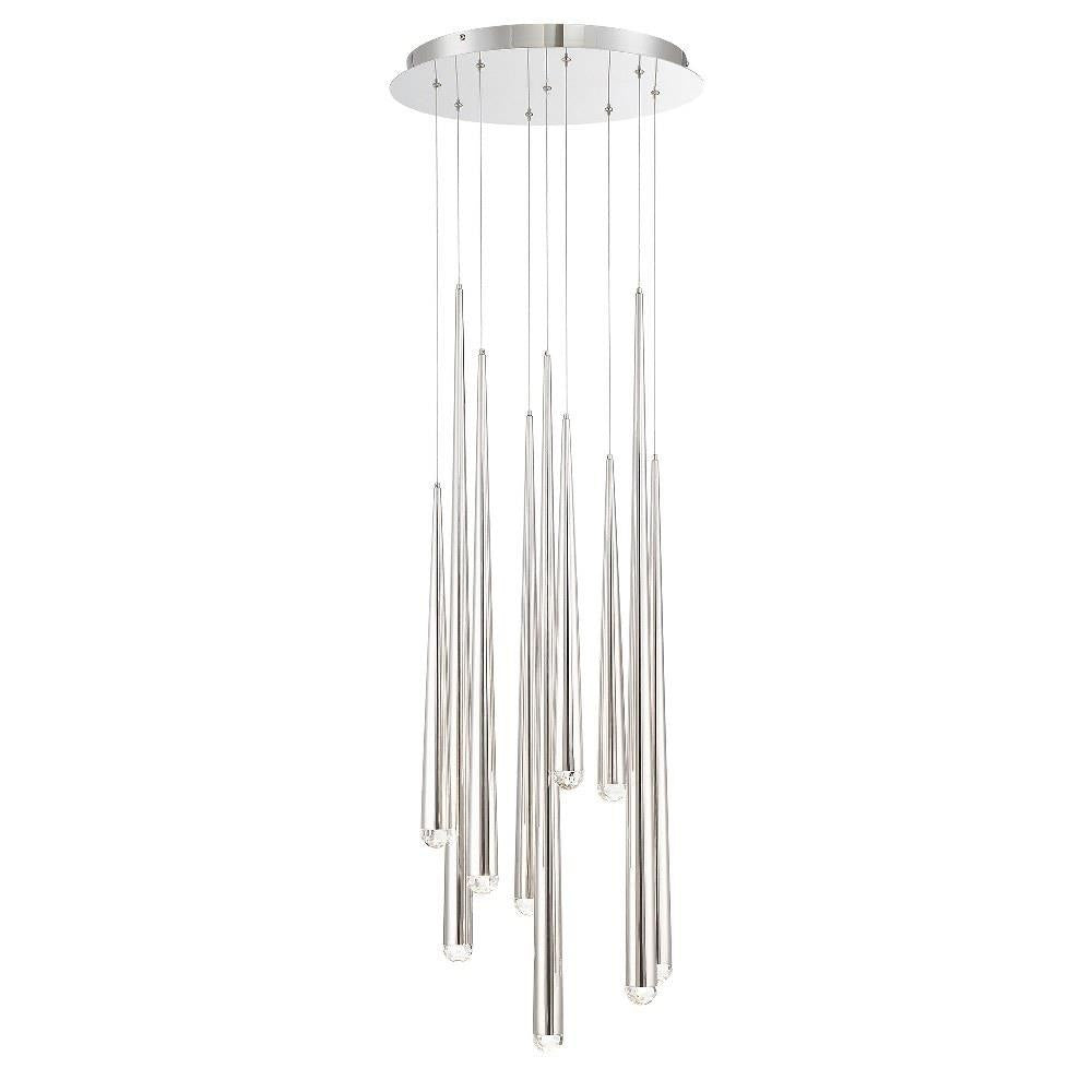 Modern Forms - PD-41709R-AB - Cascade-68W 9 LED Round Chandelier in Modern Style-17 Inches Wide by 37 Inches High
