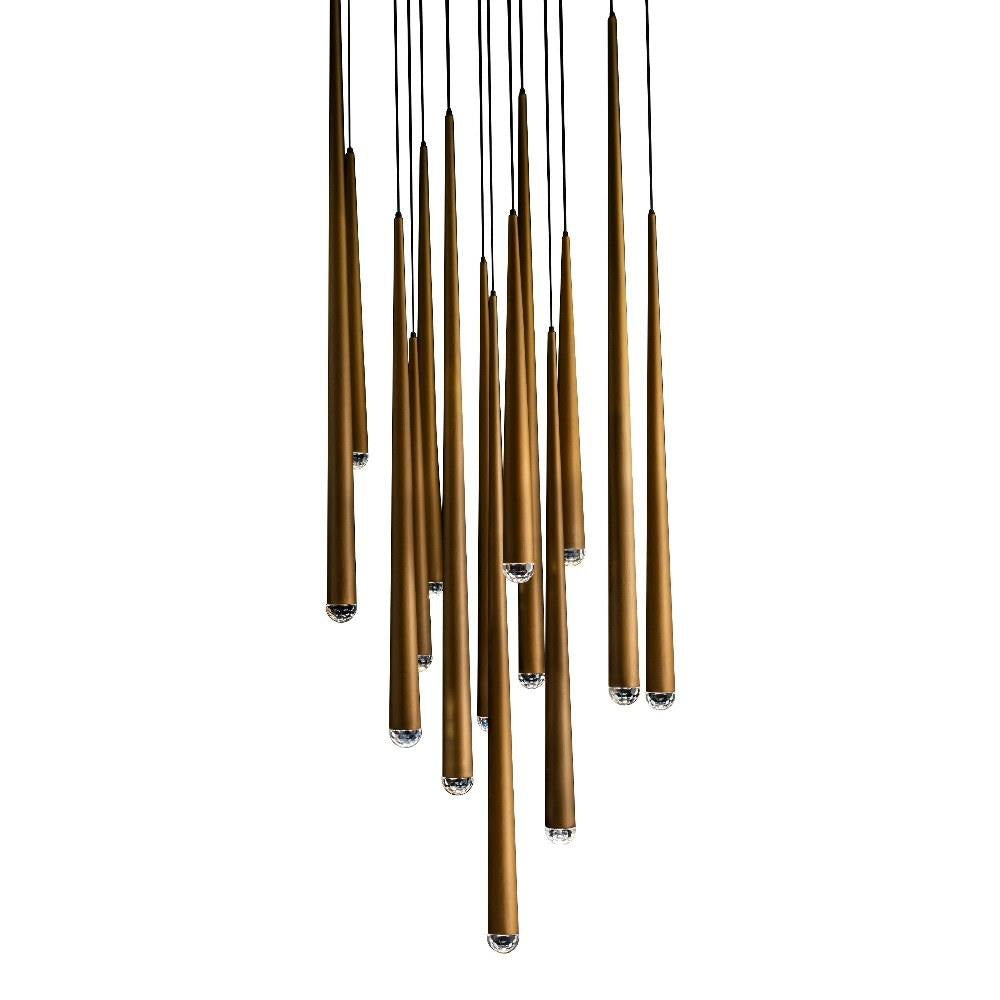 Modern Forms - PD-41715R-AB - Cascade-113W 15 LED Round Chandelier in Modern Style-23 Inches Wide by 37 Inches High