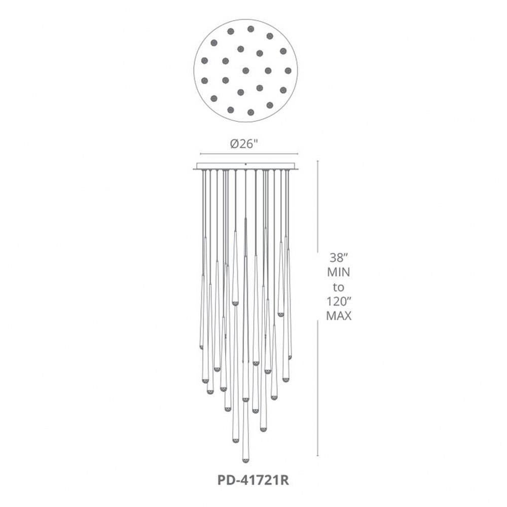 Modern Forms - PD-41821R-AB - Cascade-158W 21 LED Round Chandelier in Modern Style-26 Inches Wide by 28 Inches High