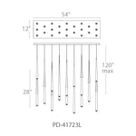 Modern Forms - PD-41723L - Cascade-173W 23 LED Linear Chandelier in Modern Style-12 Inches Wide by 37 Inches High