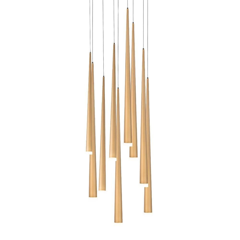 Modern Forms - PD-41809R-AB - Cascade-68W 9 LED Round Chandelier in Modern Style-17 Inches Wide by 28 Inches High