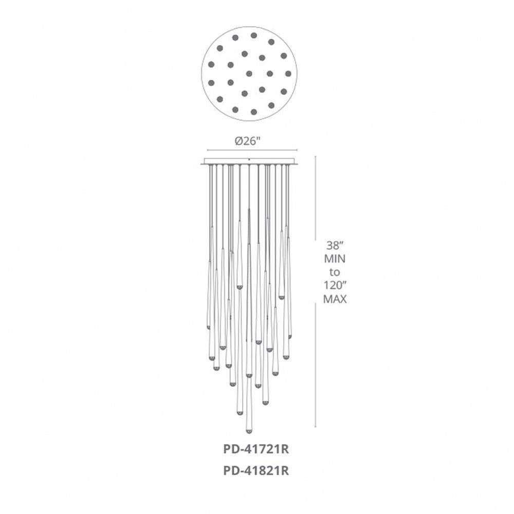 Modern Forms - PD-41821R-AB - Cascade-158W 21 LED Round Chandelier in Modern Style-26 Inches Wide by 28 Inches High